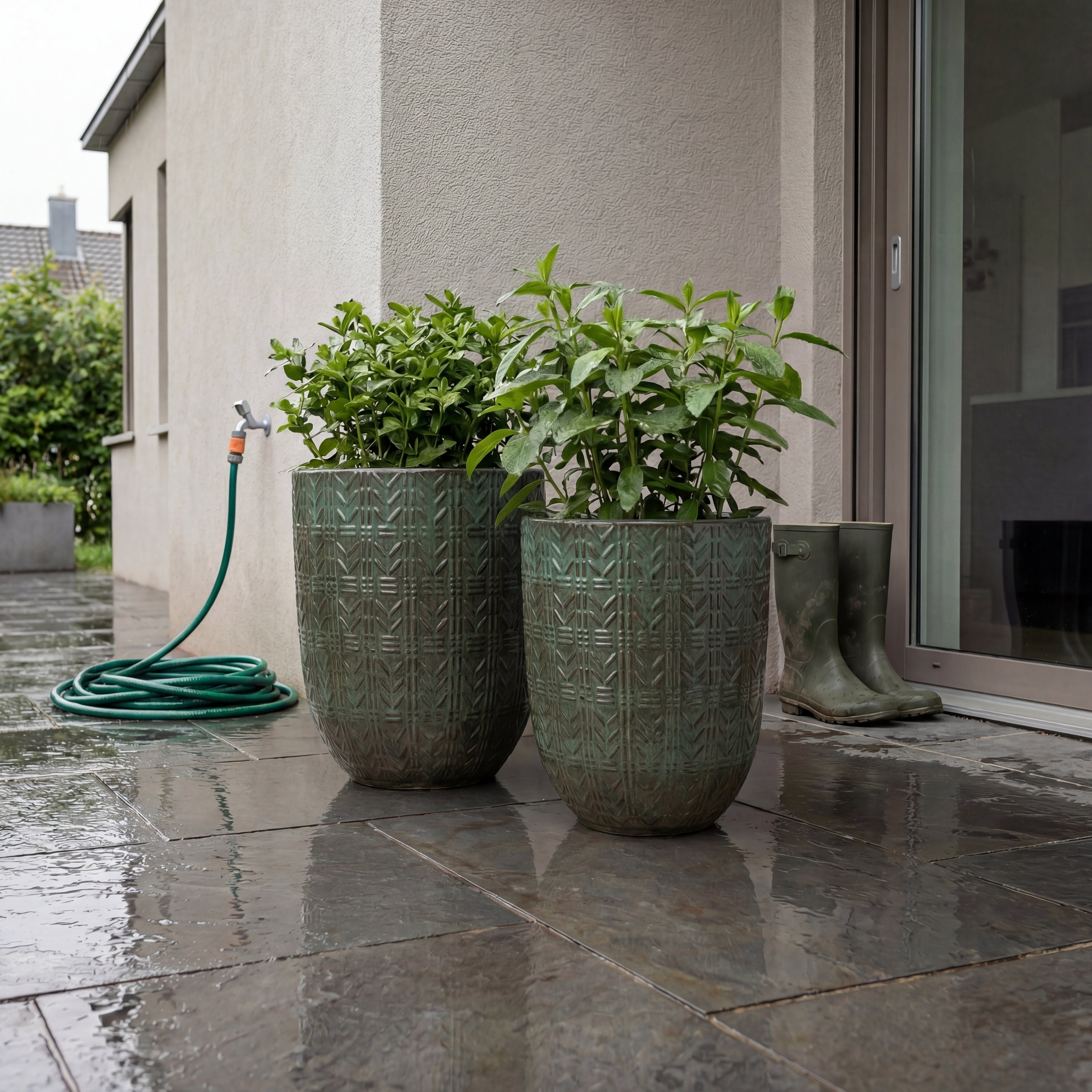 Keramicky květináč Mercure - Mlhavě zelený