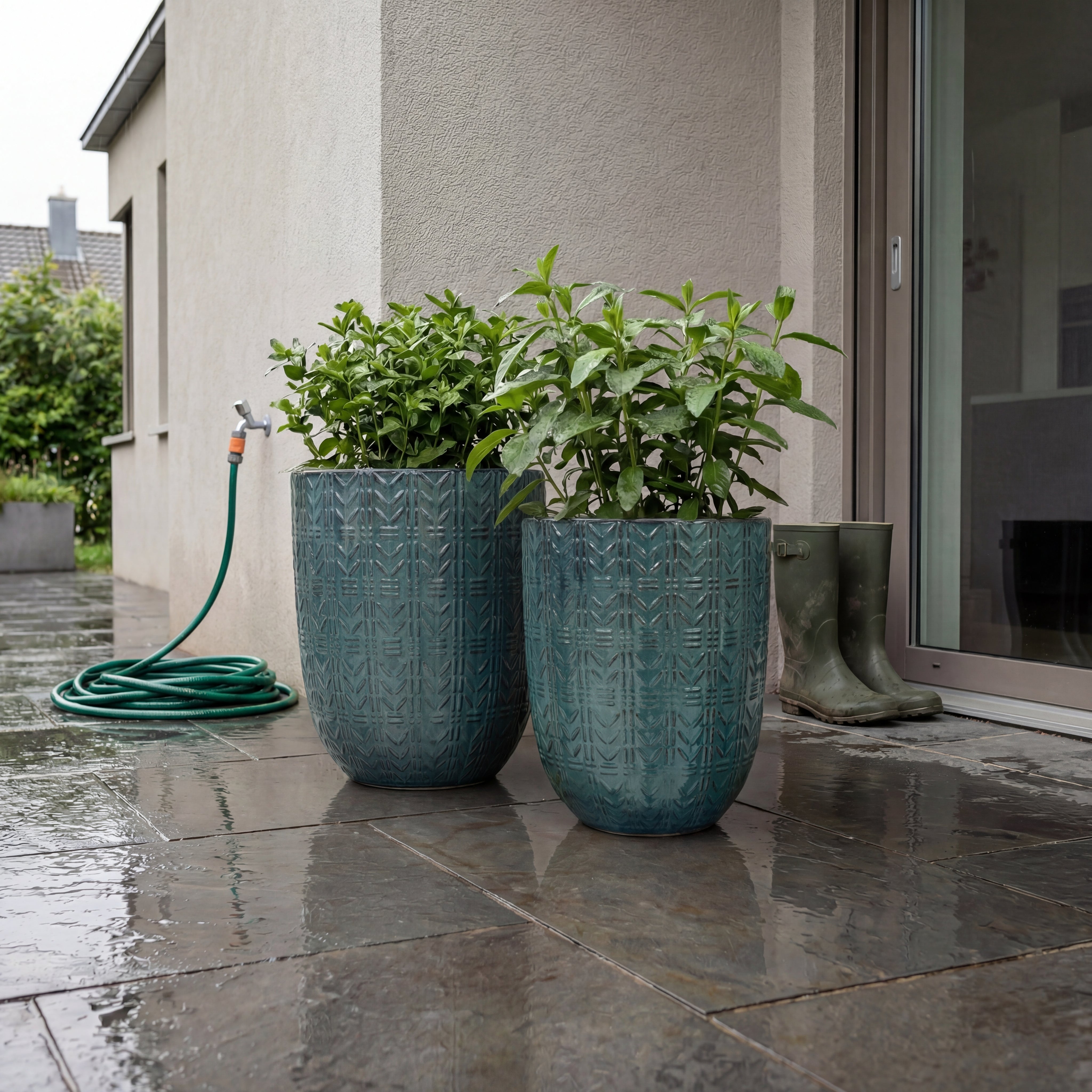 MERCURE keramický květináč zelená – odolný vůči počasí, pro interiér i exteriér