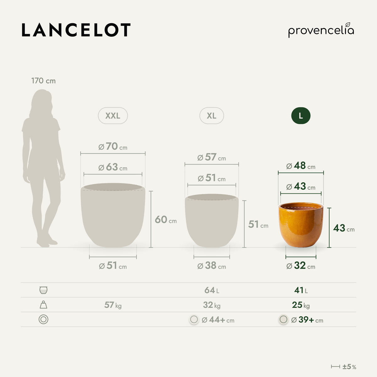 LANCELOT L – rozměry