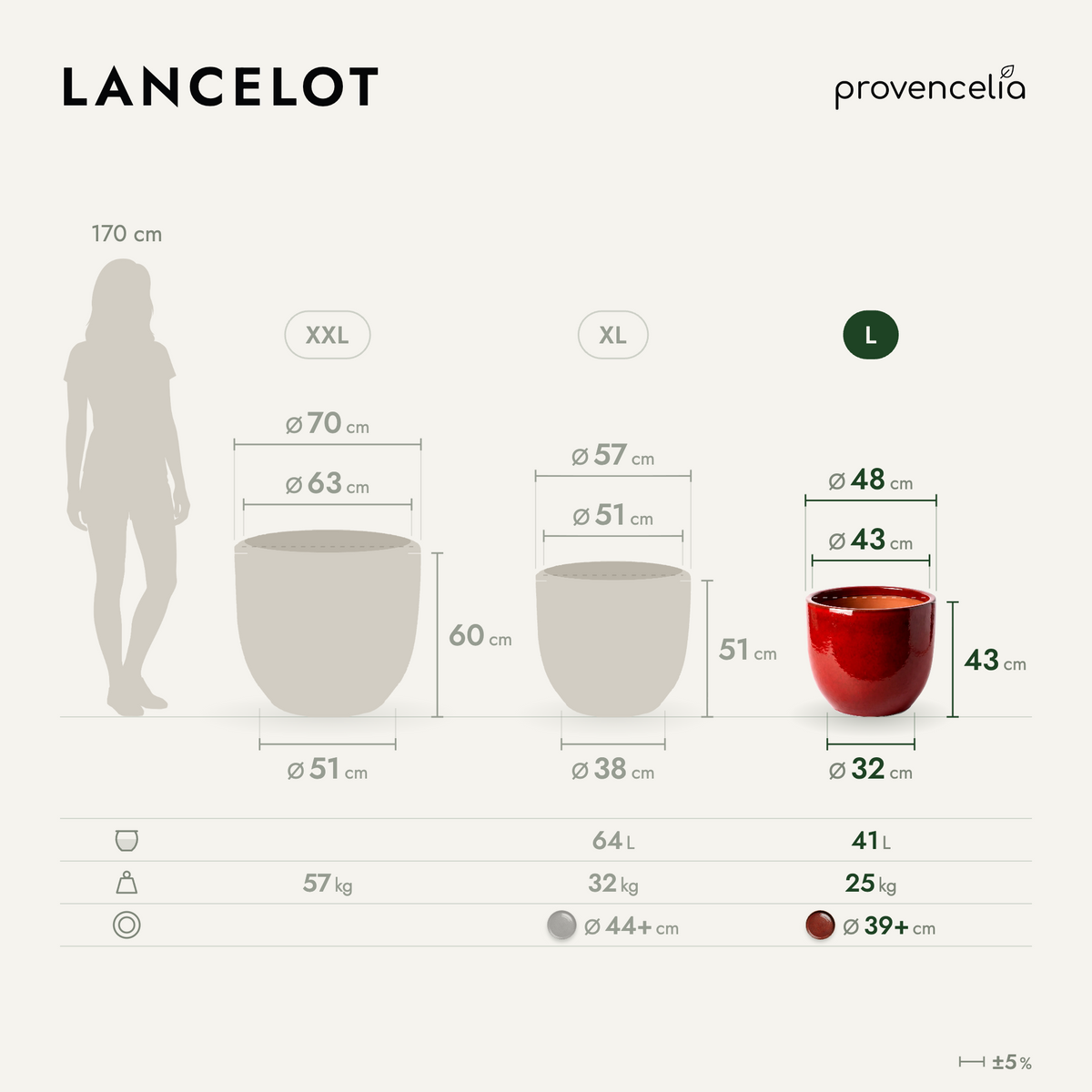 LANCELOT L – rozměry