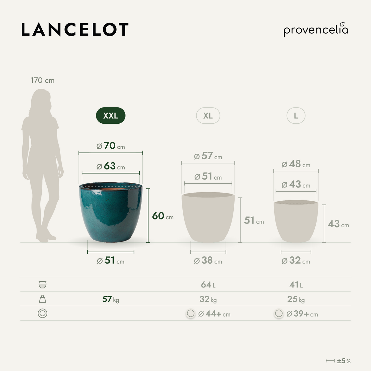 LANCELOT XXL – rozměry