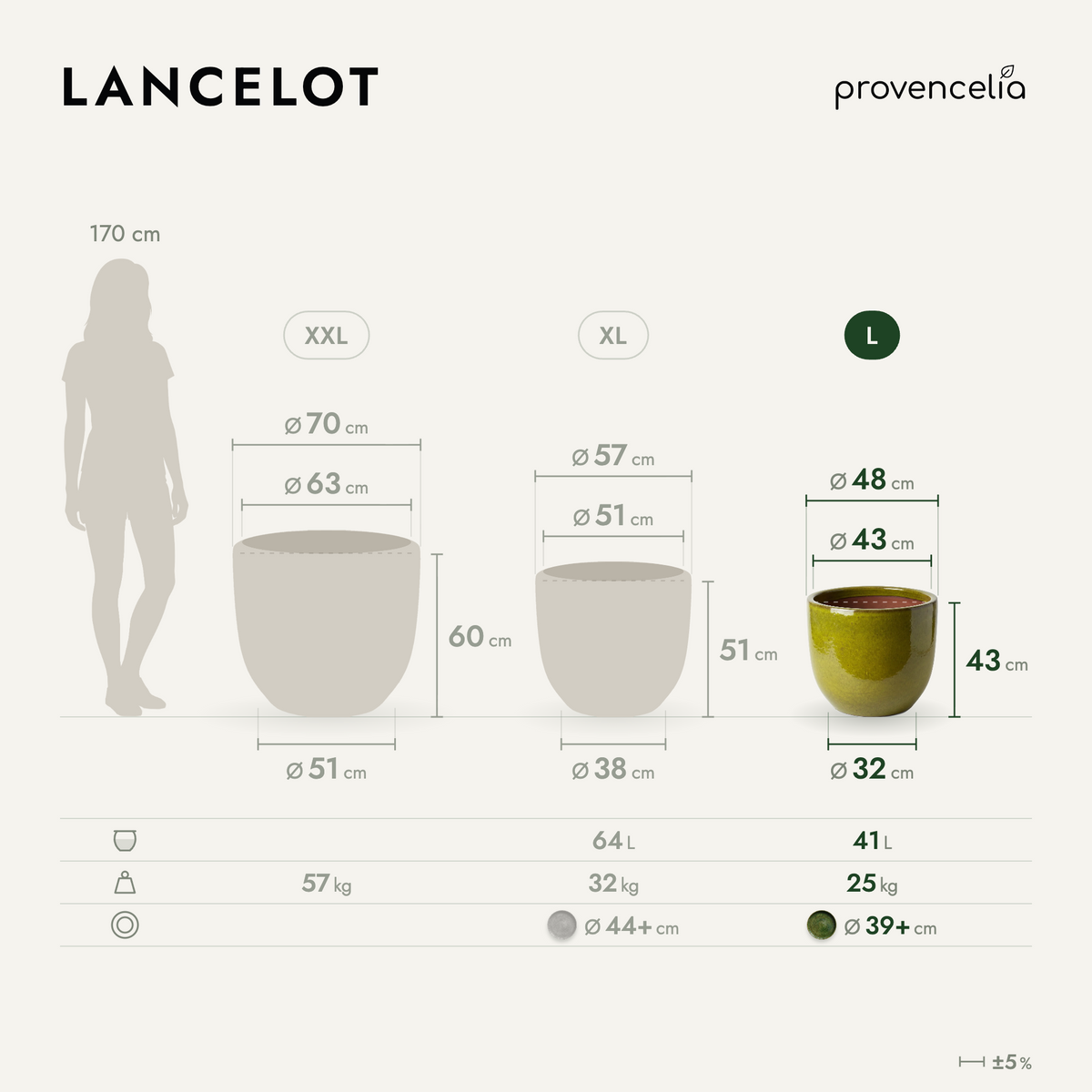 LANCELOT L – rozměry