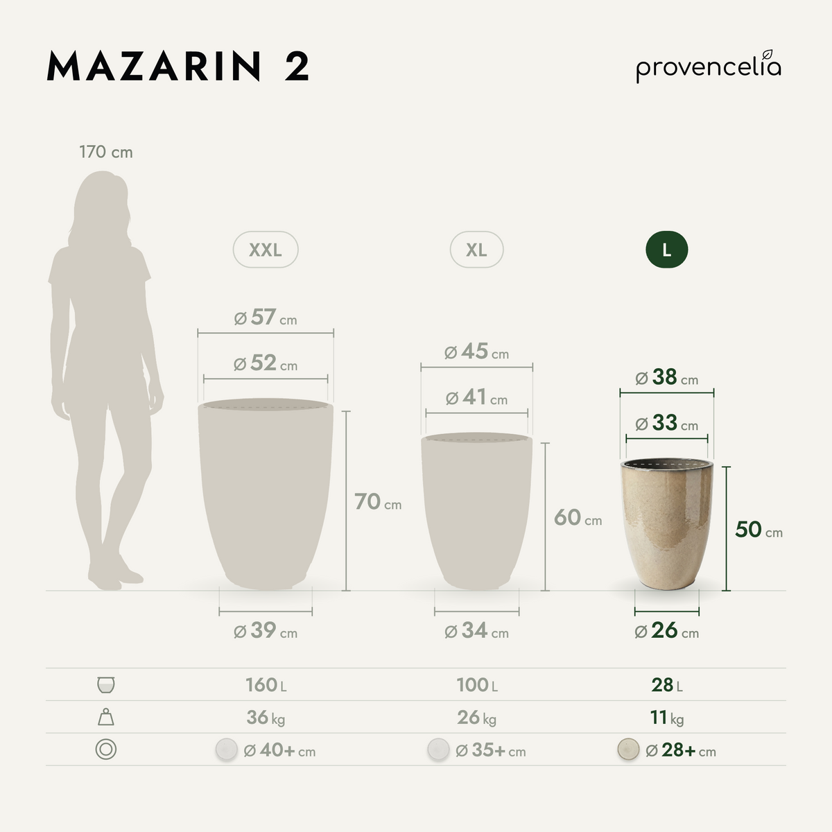 MAZARIN 2 L – rozměry