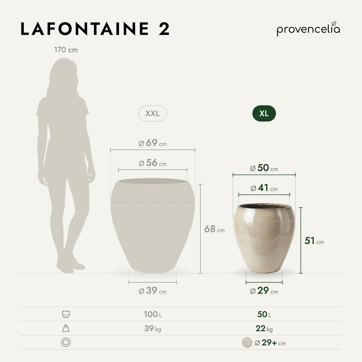 LAFONTAINE 2 XL – rozměry