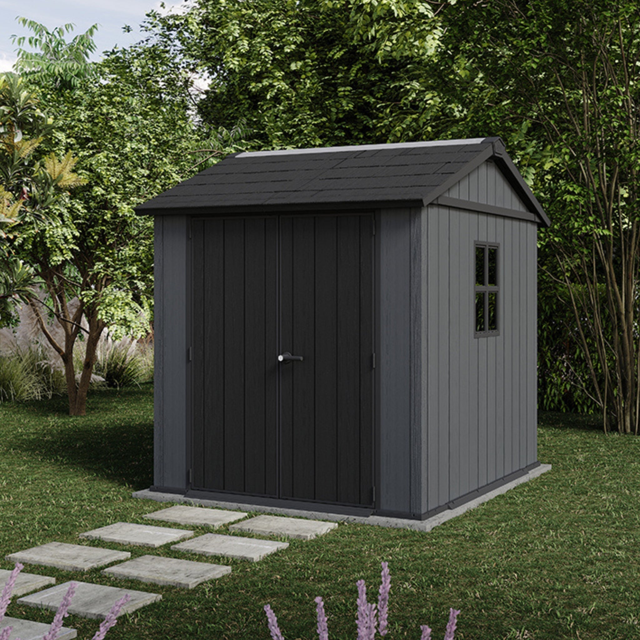 Keter Newton Plus 7×7,5 — zahradní domek, šedý