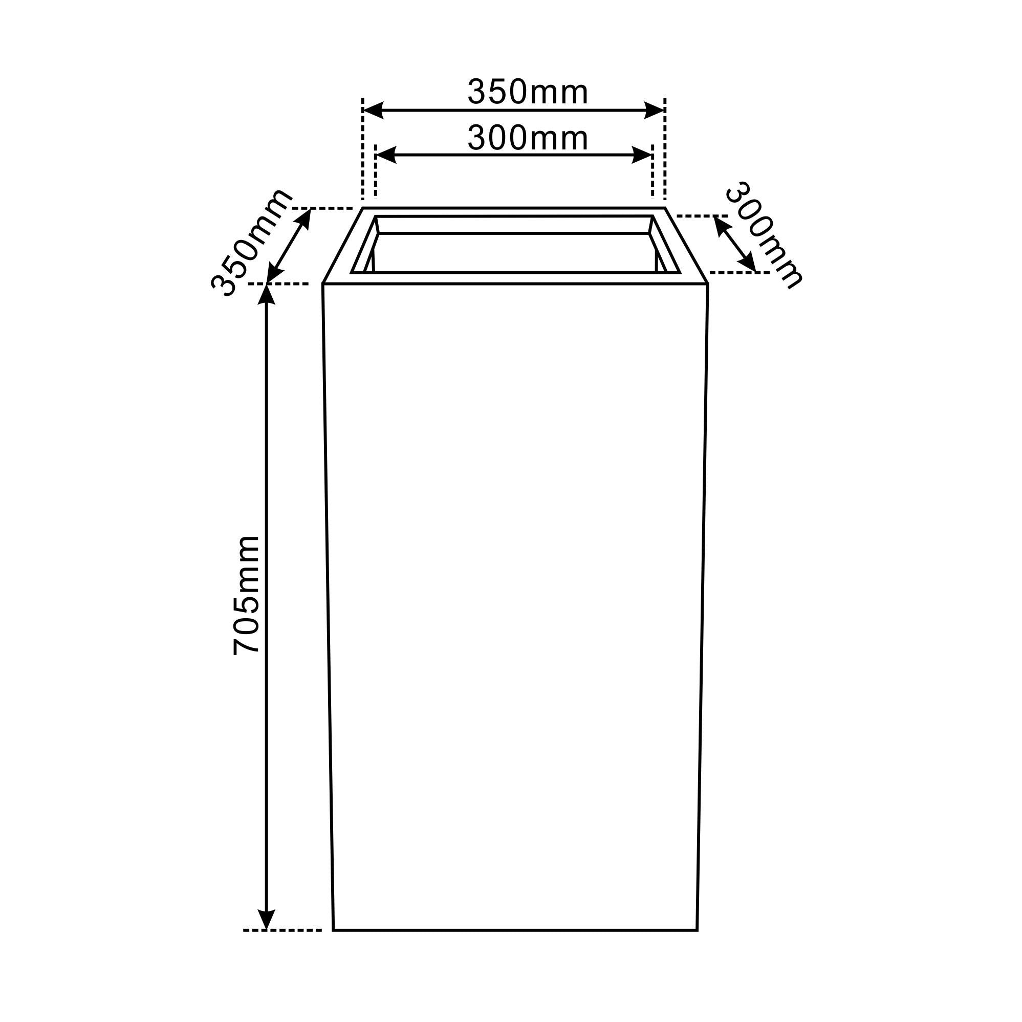 Betonový květináč Kubix tmavě šedá 35×35×70 cm – mrazuvzdorný, do exteriéru