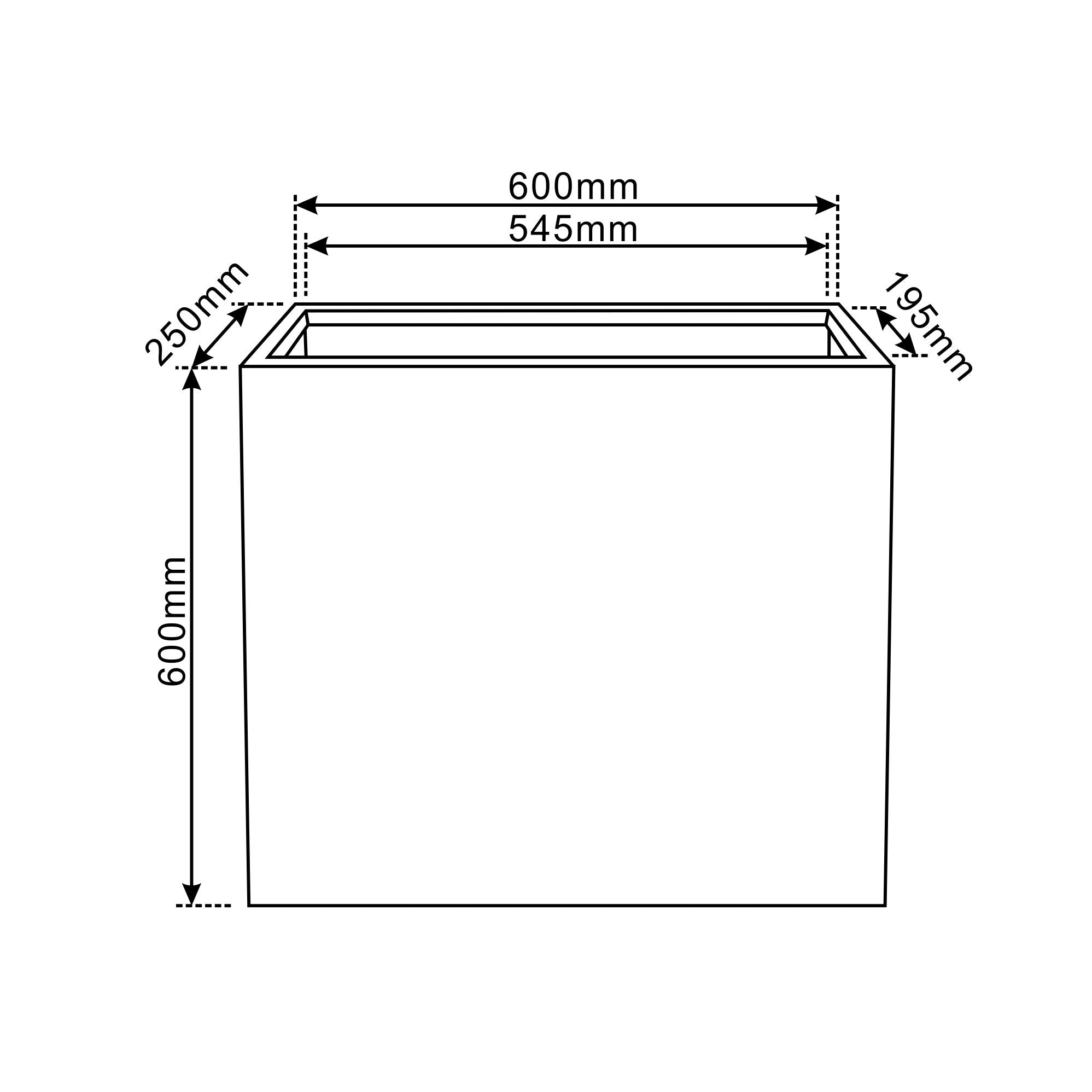 Betonový květináč Horizon tmavě šedý 60×25×60 cm – mrazuvzdorný, do exteriéru
