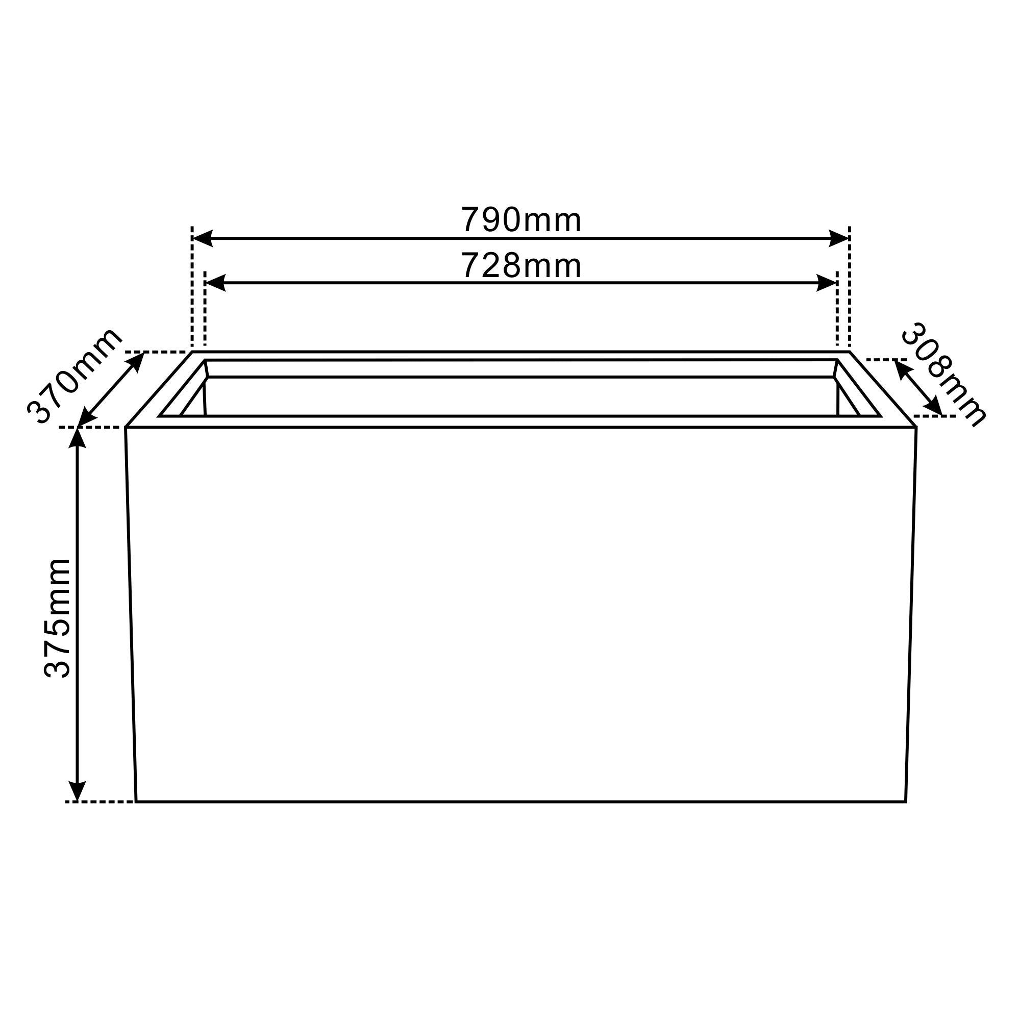 Betonový květináč Horizon tmavě šedý 79×37×37 cm – mrazuvzdorný, do exteriéru