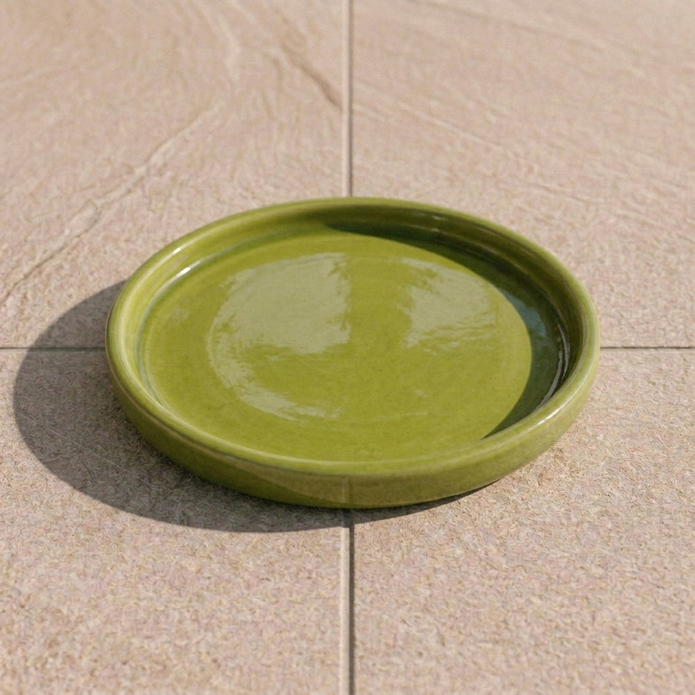Podmiska pod květináč - Olivově zelená (Ø 15–40 cm)