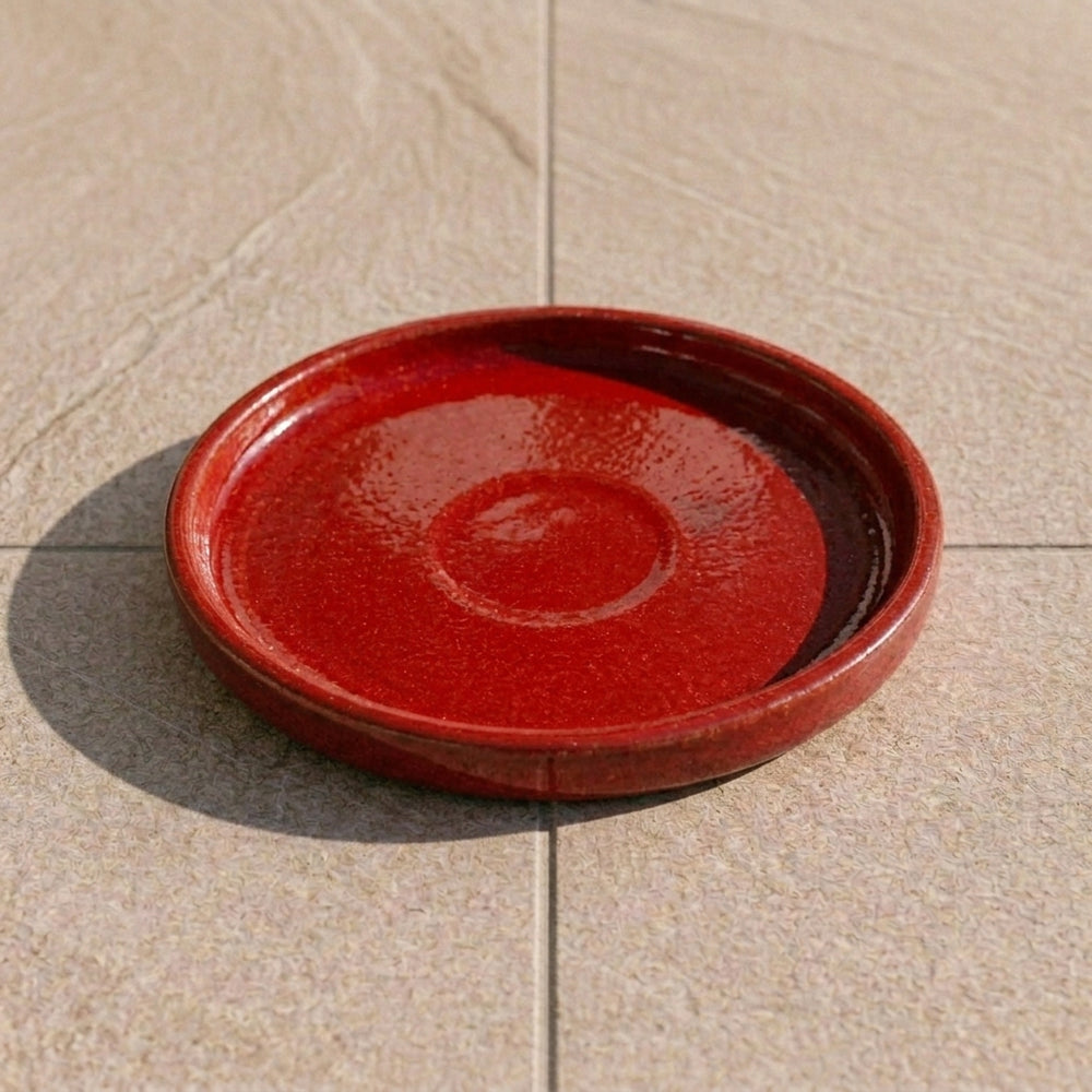 Podmiska pod květináč - Sytě červená (Ø 20–40 cm)