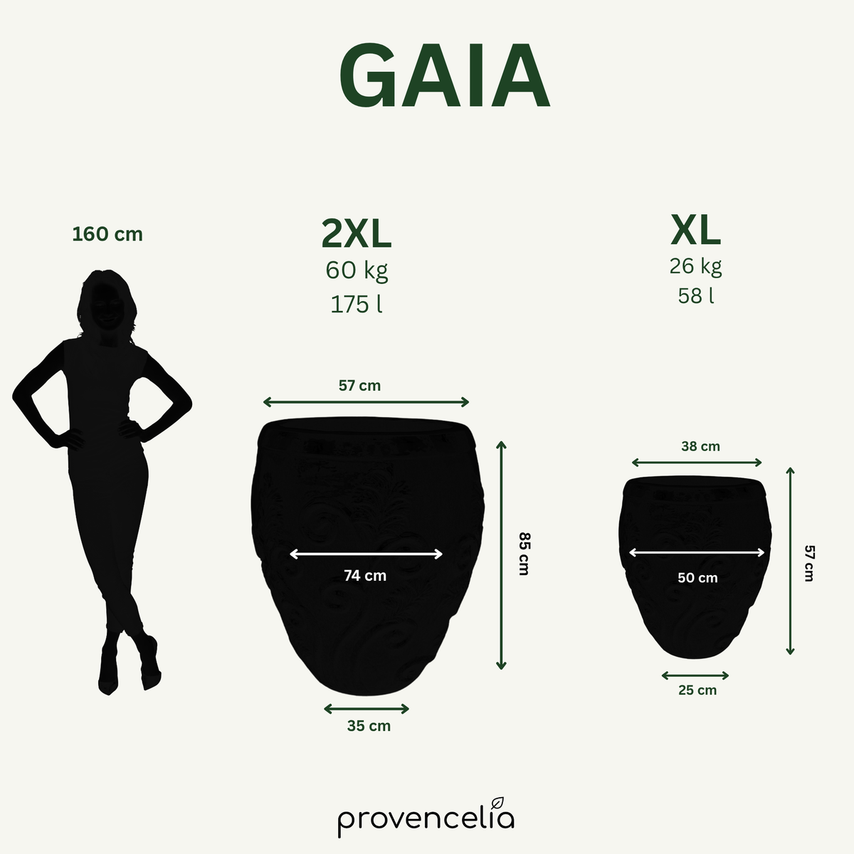 Keramický květináč Gaia - Azurově modrá - XL (53 cm x 57 cm)