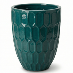 Keramický květináč Daudet Tyrkysový – ručně vyráběný glazovaný květináč z terakoty