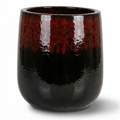 Keramický květináč Diane - Červeno černá