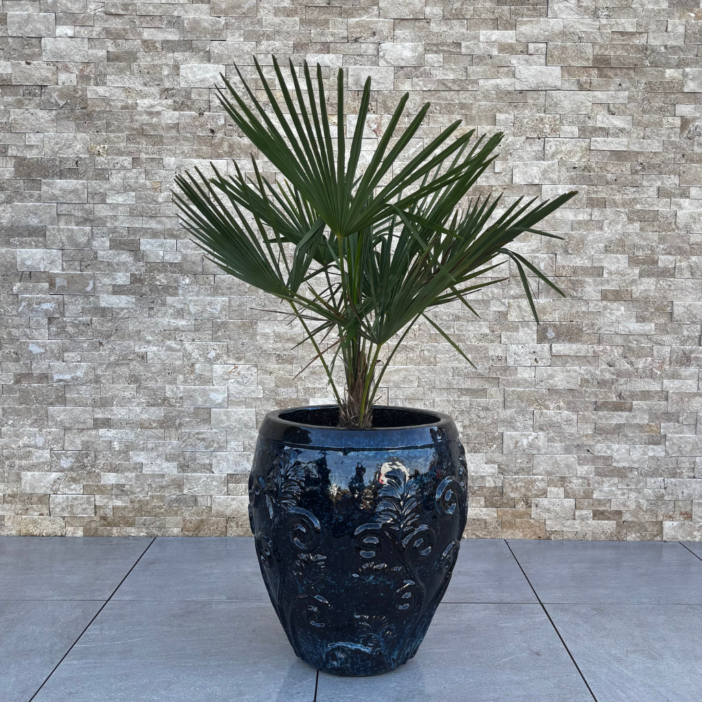 Keramický květináč Gaia - Azurově modrá
