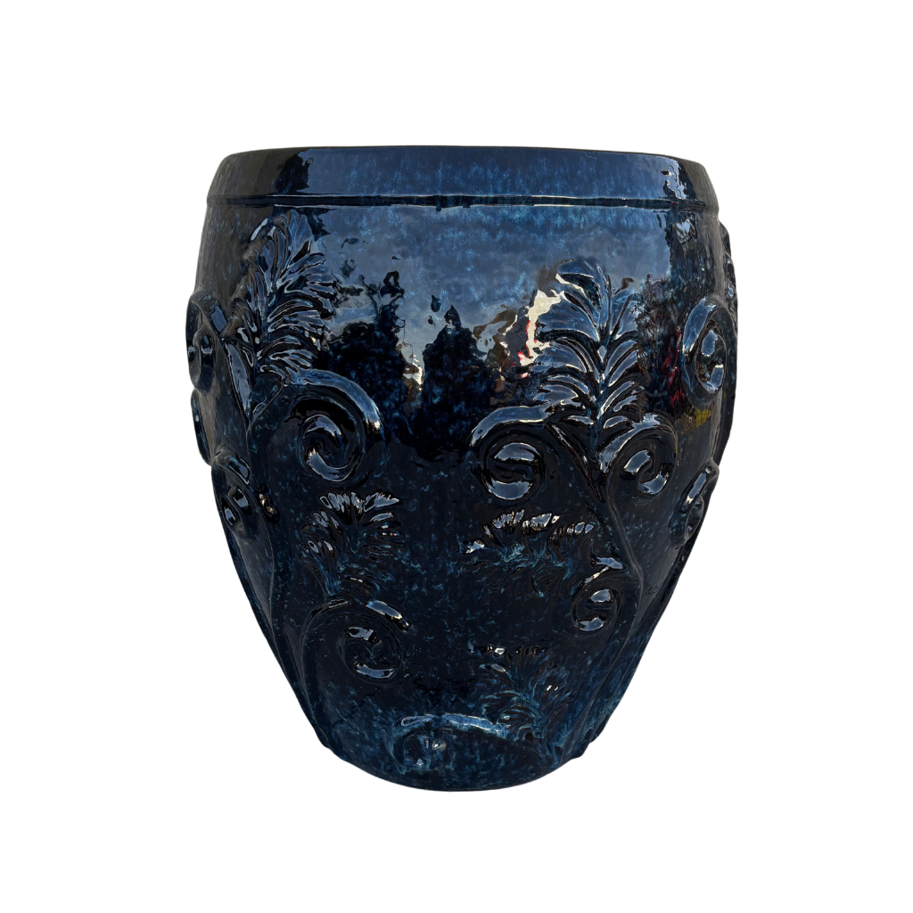Keramický květináč Gaia - Ledově modrá