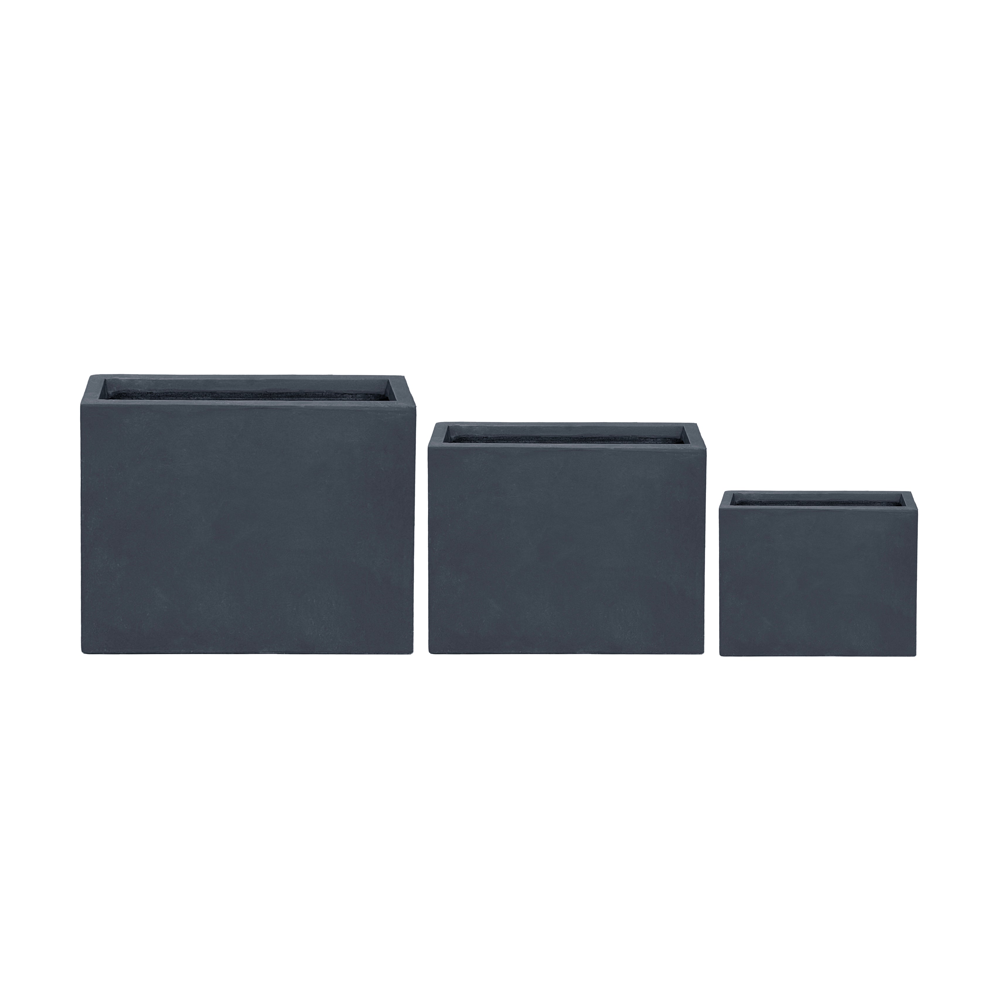 Betonový květináč Horizon tmavě šedý 49×17×40 cm – mrazuvzdorný, do exteriéru