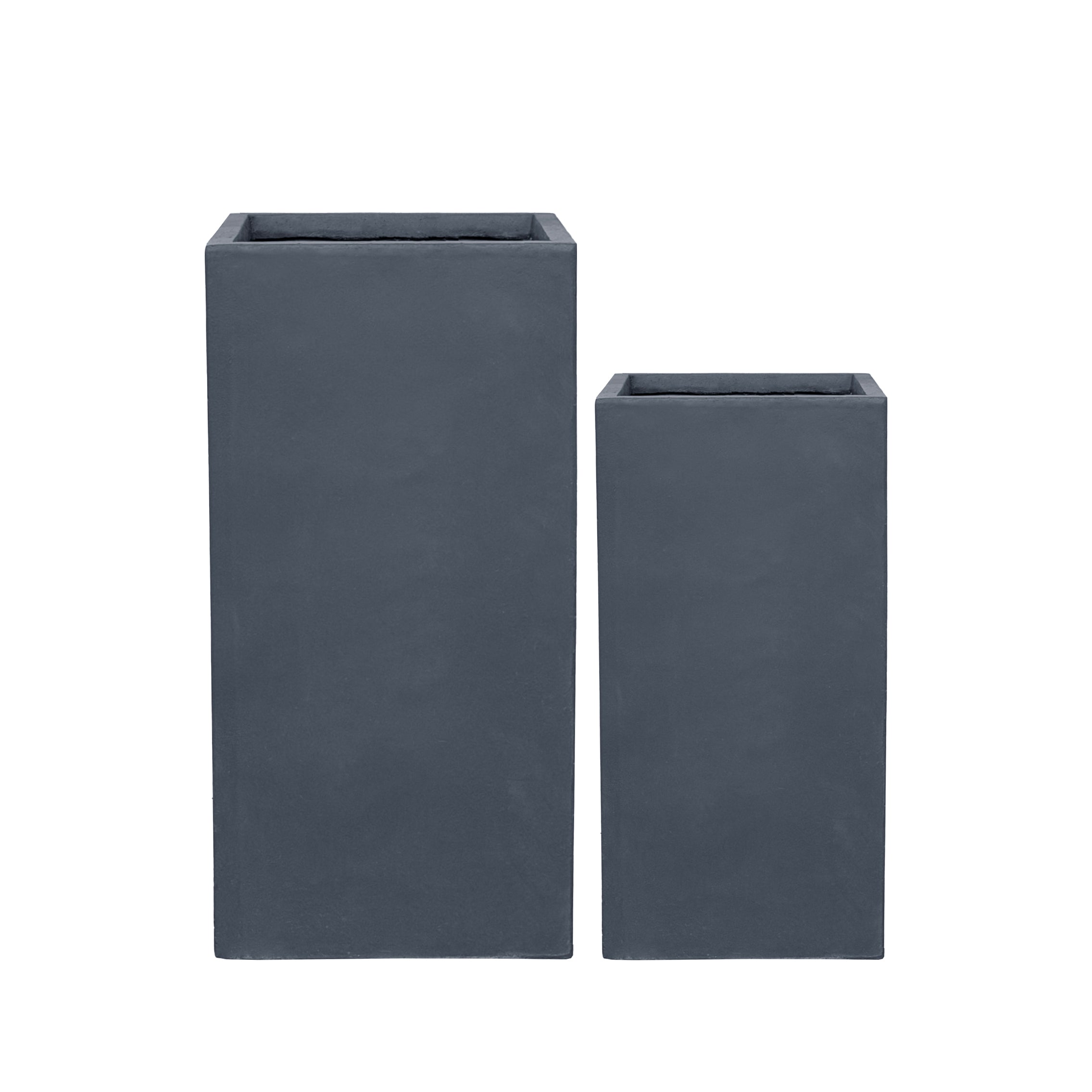 Betonový květináč Kubix tmavě  šedá 41×41×81 cm – mrazuvzdorný, do exteriéru