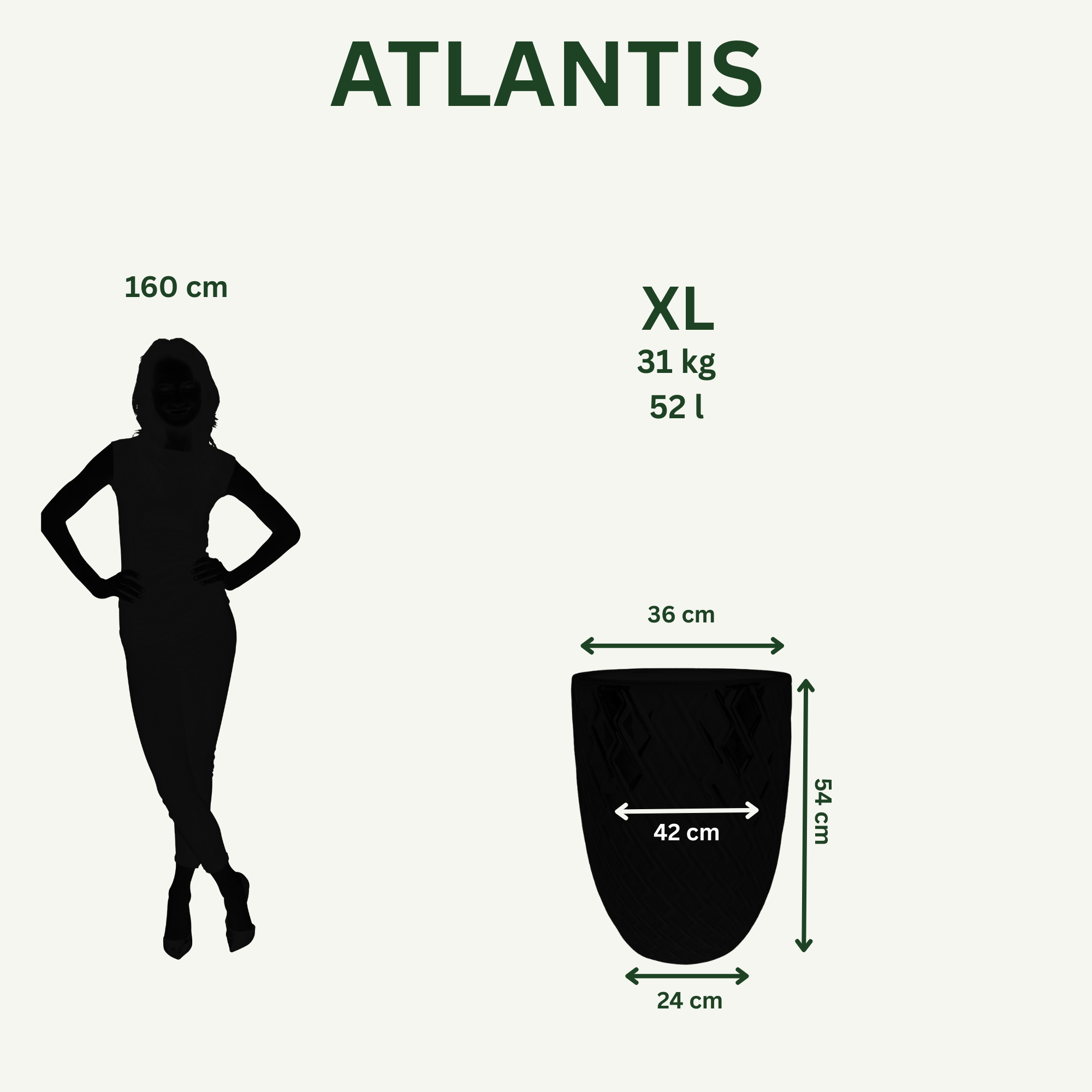 Keramický květináč Atlantis - Ocelově modrá