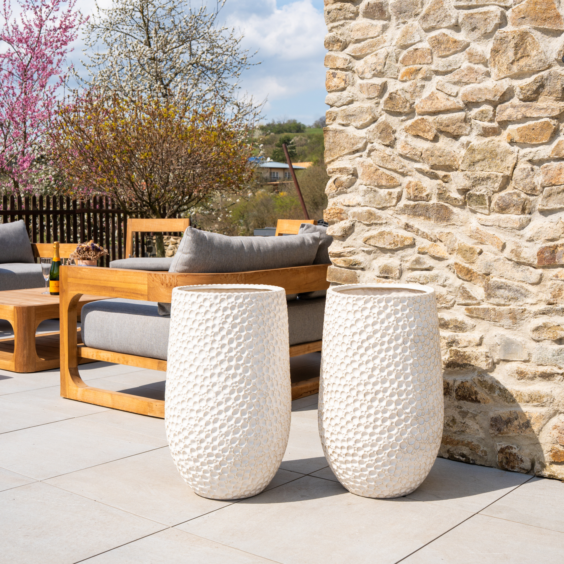 Keramický květináč Paris - Bílý