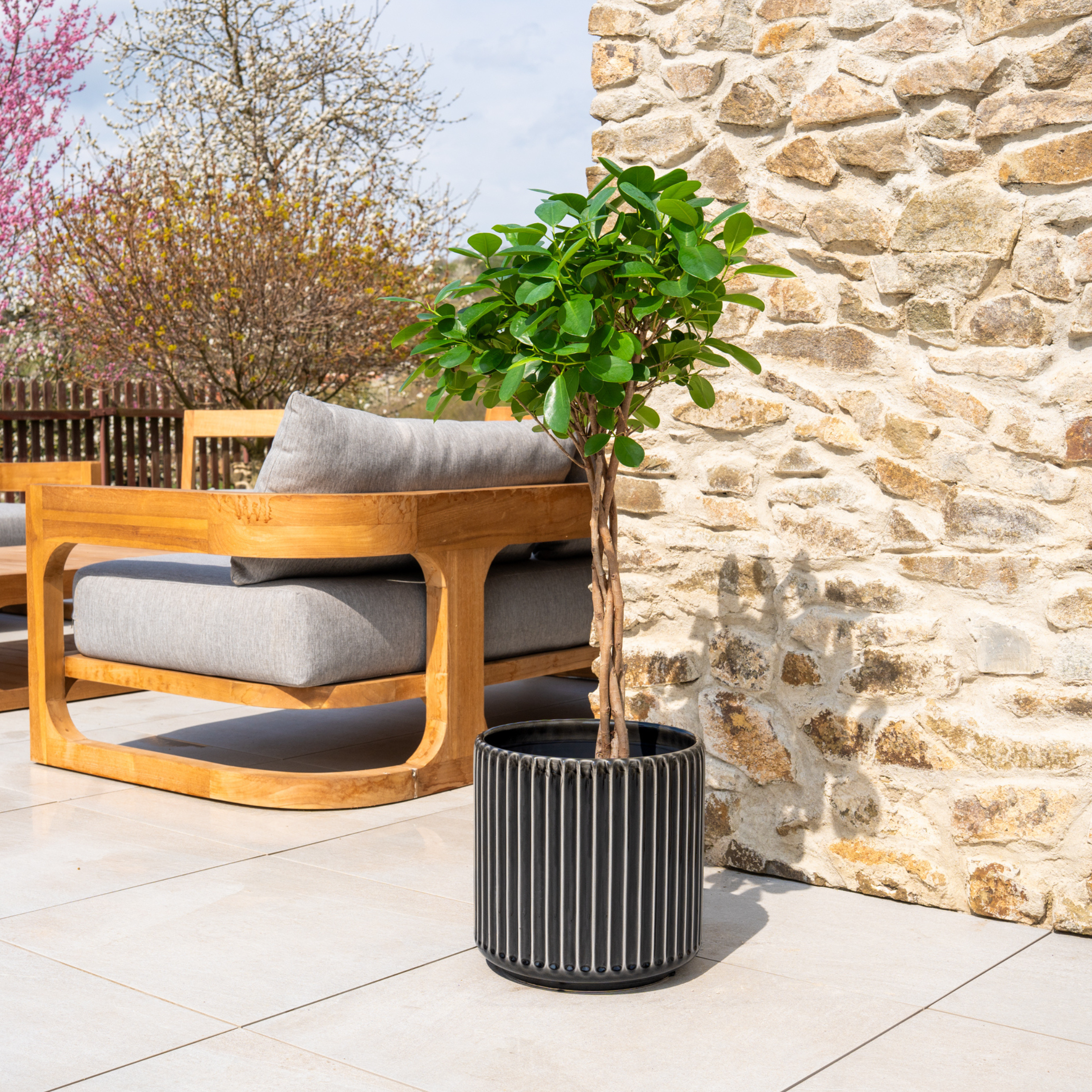 Keramický květináč London - Šedá