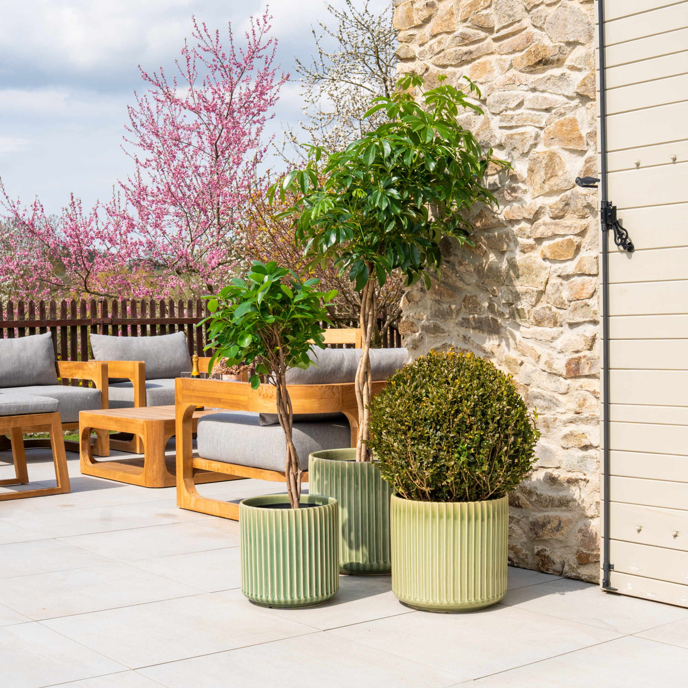 Keramický květináč London - Zelená