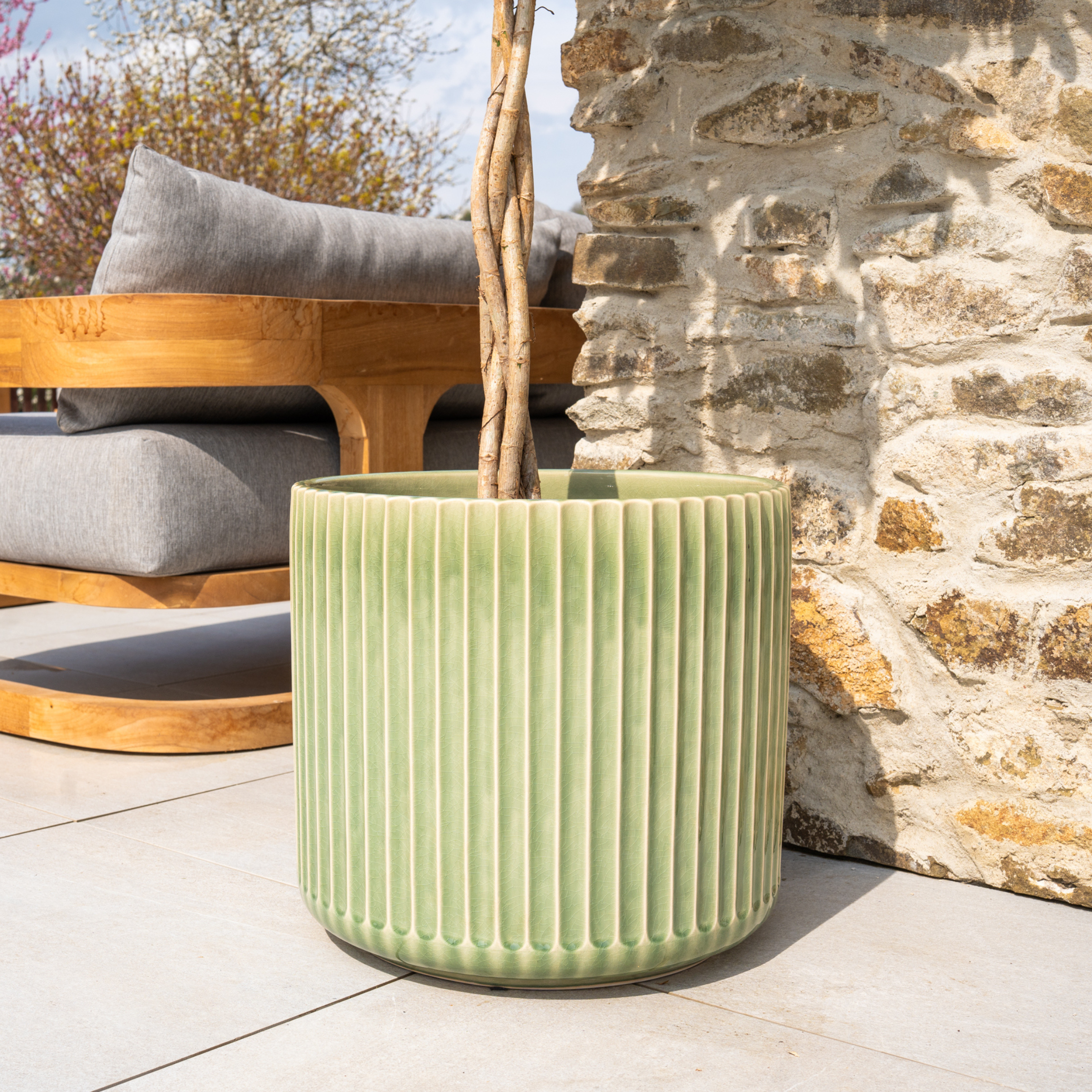 Keramický květináč London - Zelená