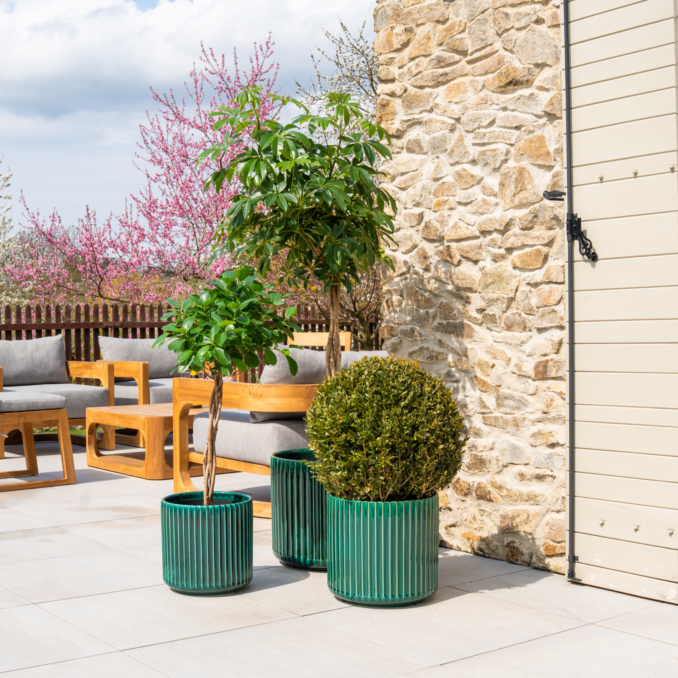 Keramický květináč London - Tmavě zelená