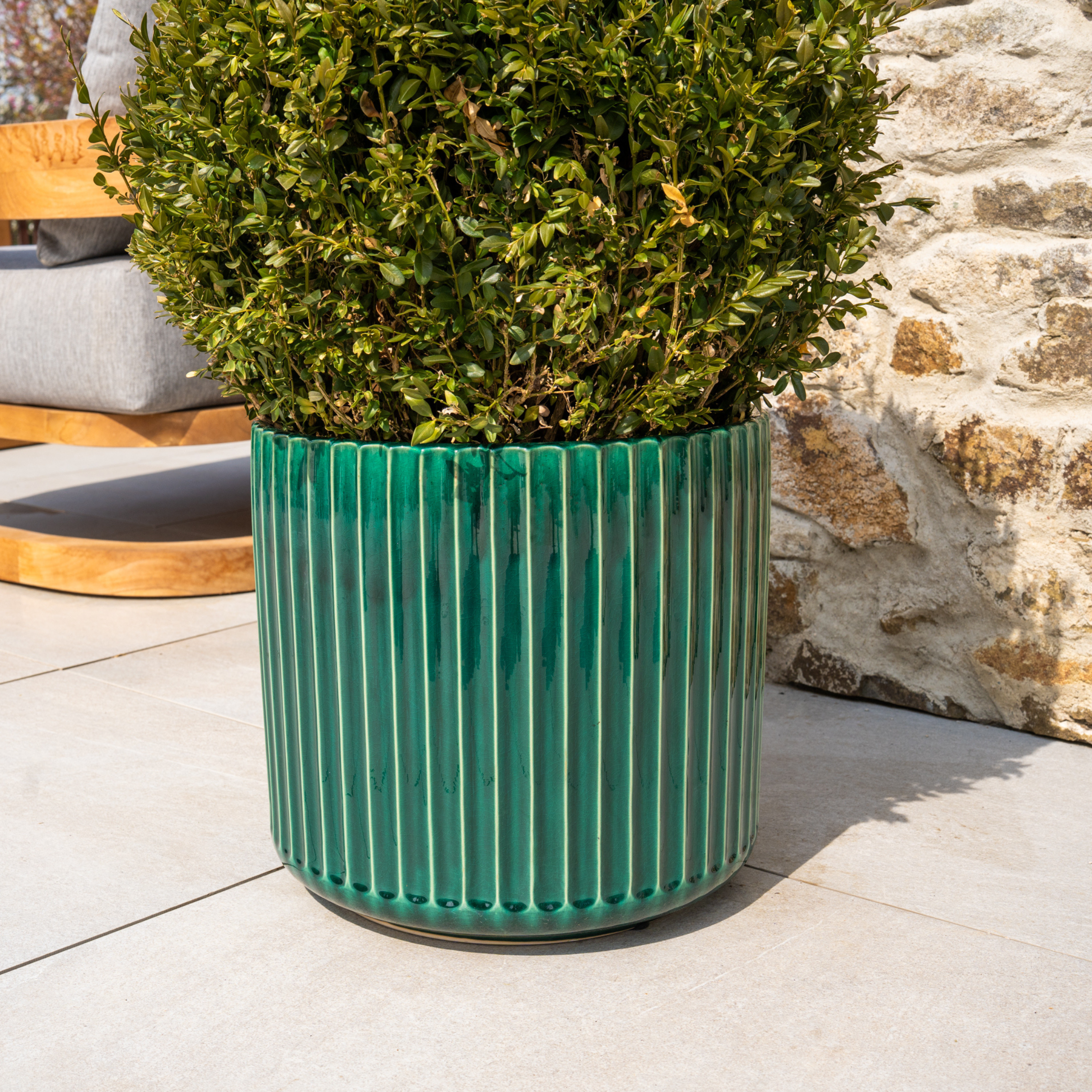 Keramický květináč London - Tmavě zelená