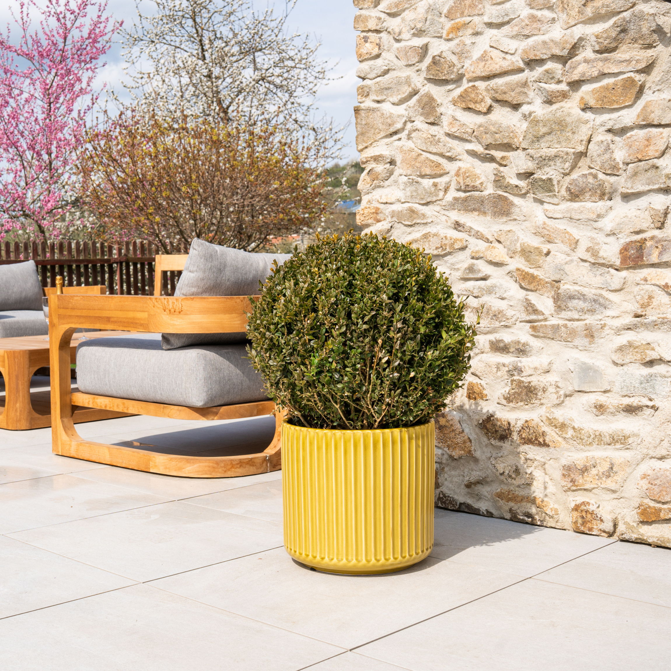 Keramický květináč London - Žlutá