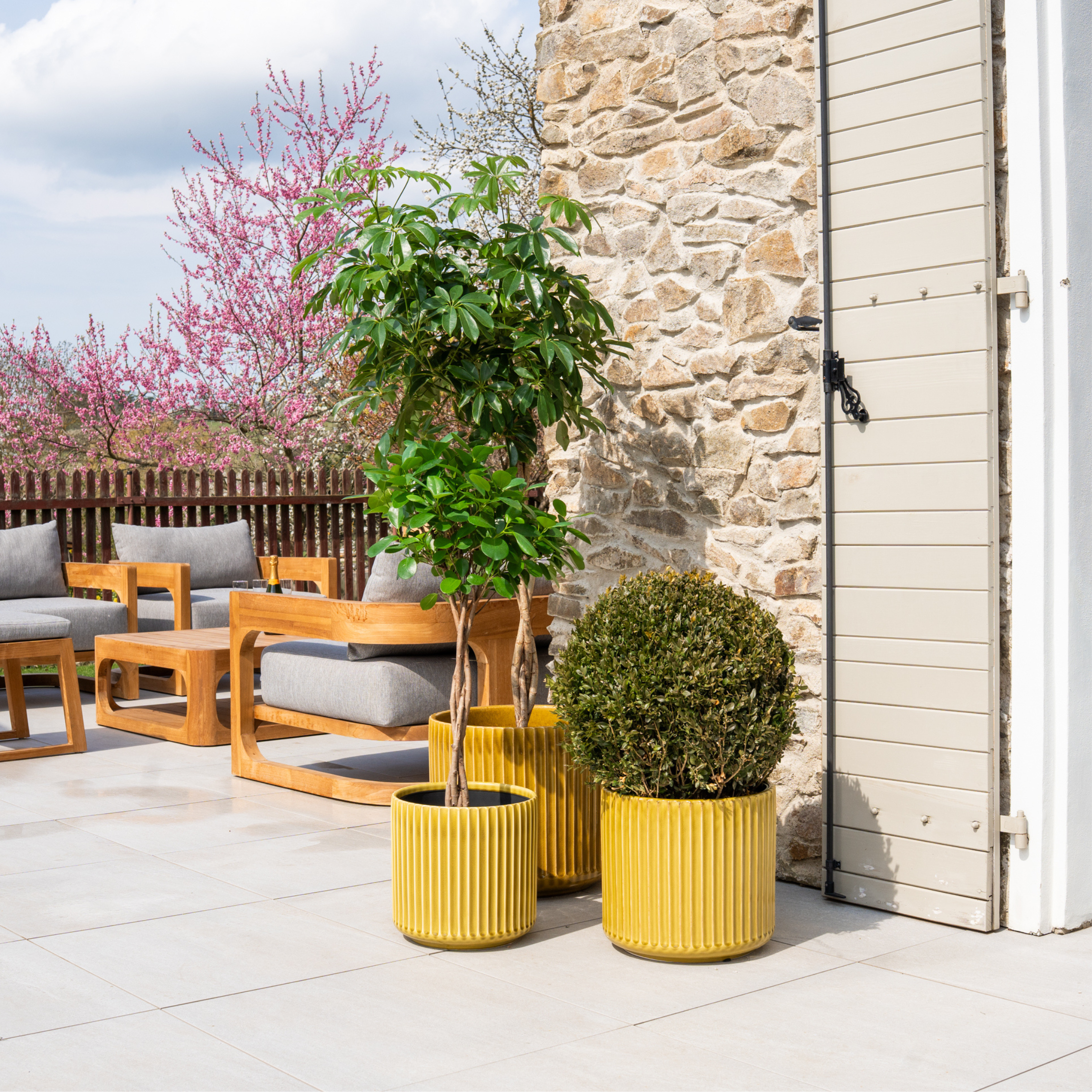 Keramický květináč London - Žlutá