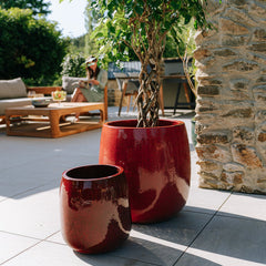 Keramický květináč SOCRATE - Tropická červená