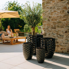 Keramický květináč MEROVEE - Černý