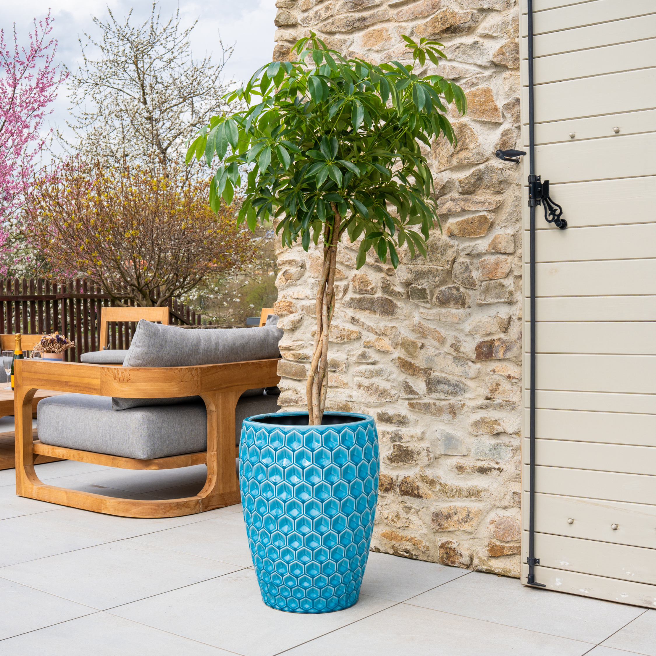 Keramický květináč Versaille - Světle modrý