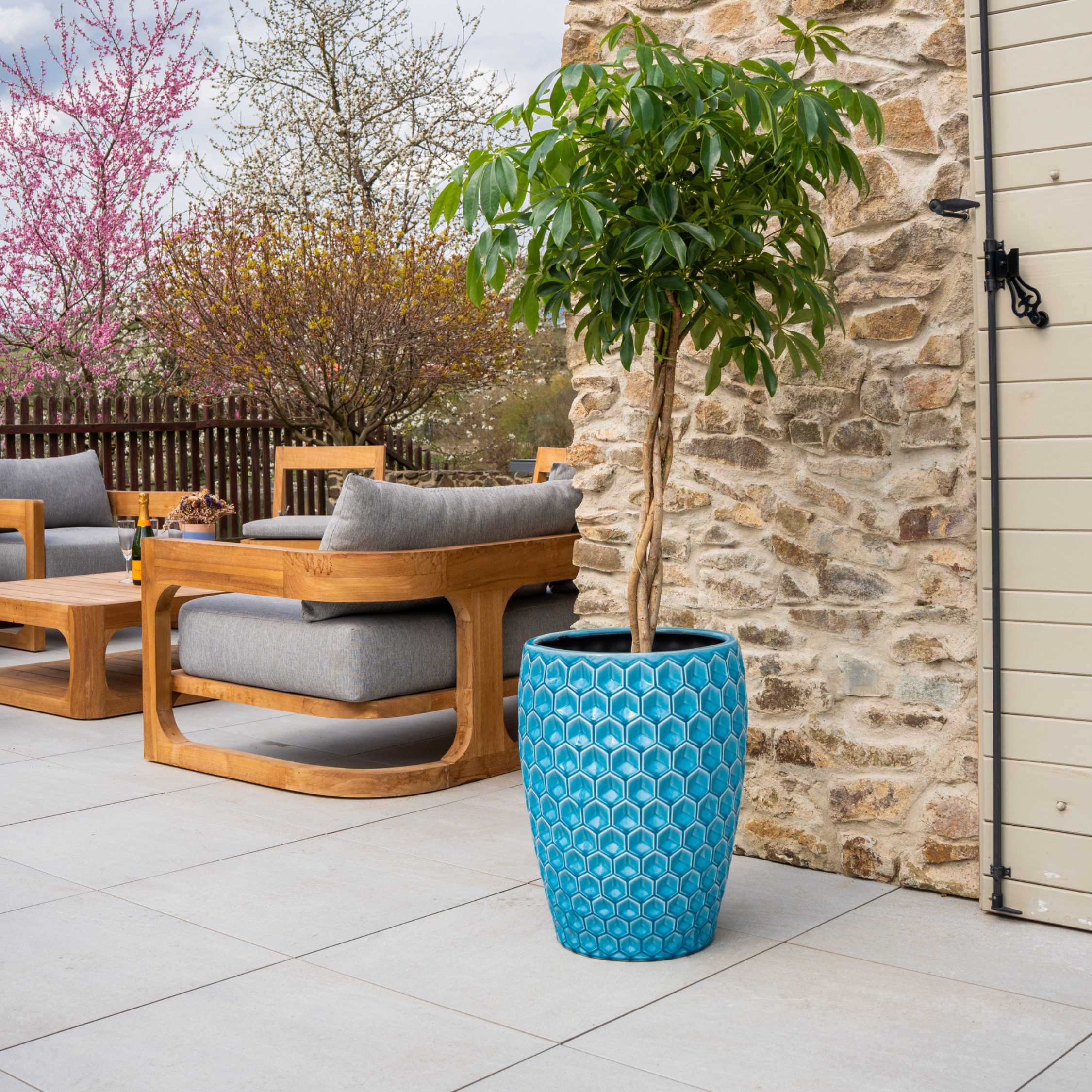 Keramický květináč Versaille - Světle modrý