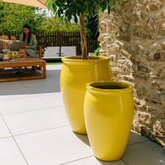 Keramický květináč BACCHUS - Žlutá