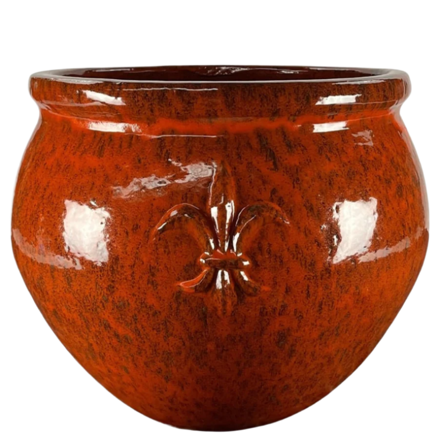 Keramický květináč Clovis - Podzimní oranžová - XL (53 cm x 43 cm)