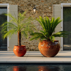 Keramický květináč Clovis - Podzimní oranžová