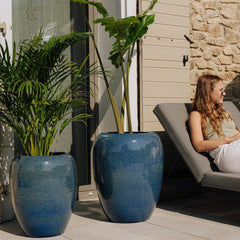Keramický květináč Galilee - Mořsky modrá