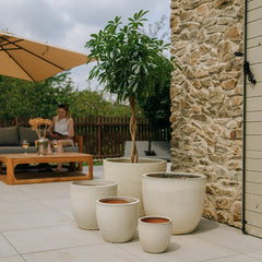 Keramický květináč LANCELOT - Krémový