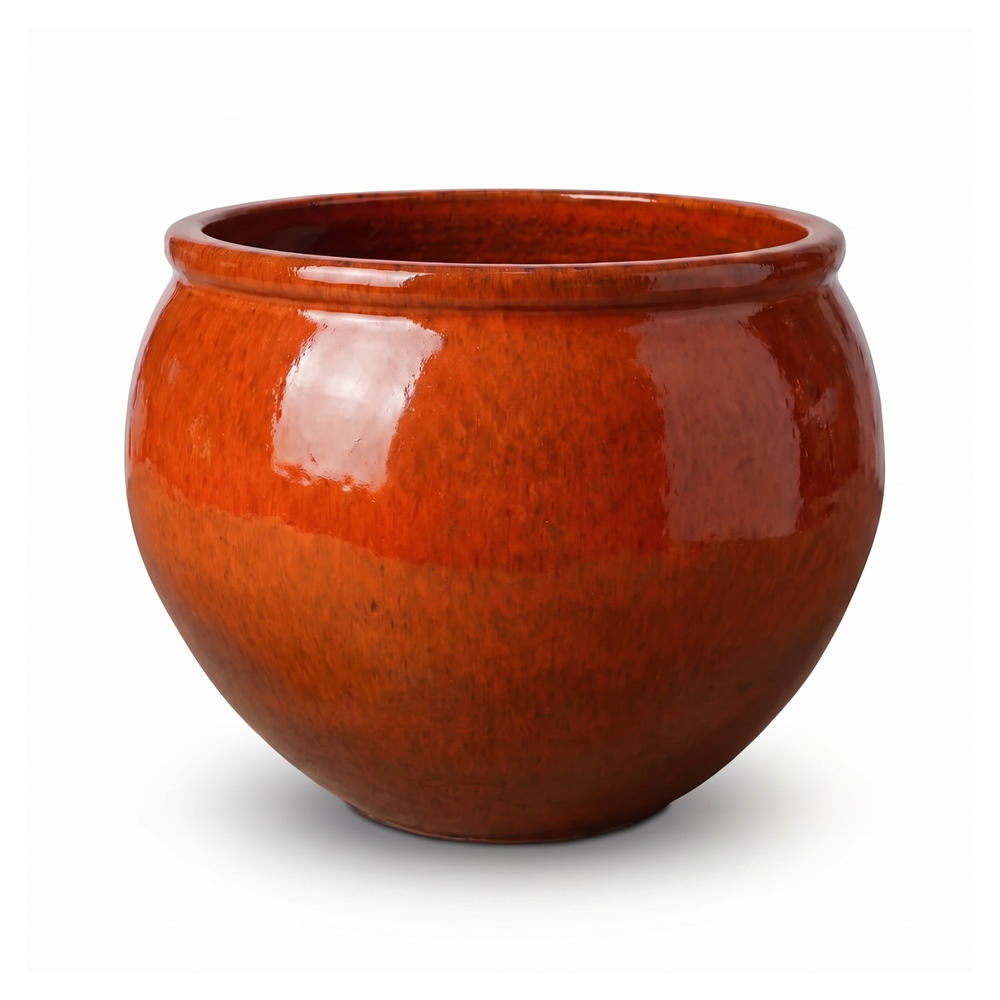 Keramický květináč Lutece - Tropicky oranžová - XL (53 cm x 43 cm)