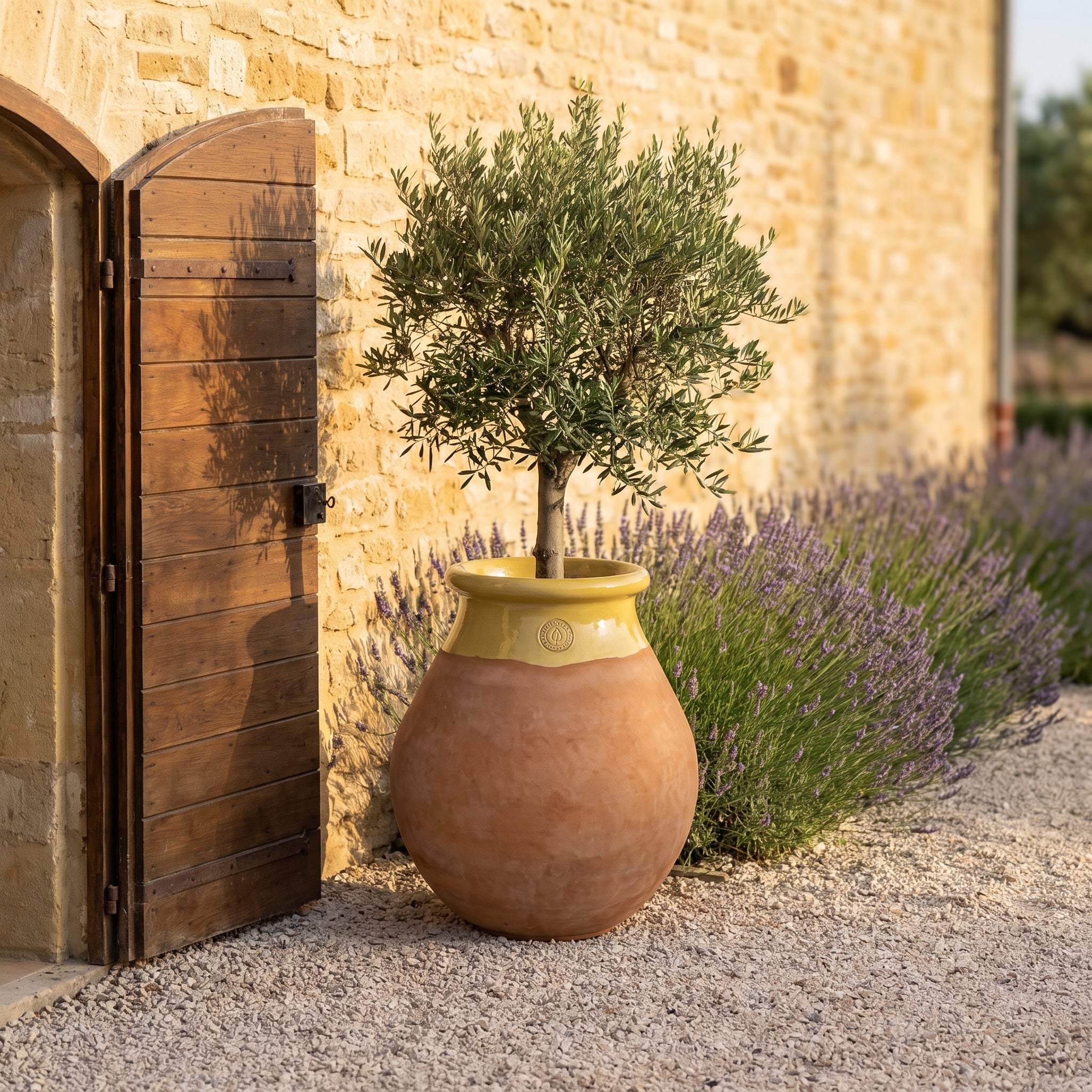 Provensálský biot MADE IN PROVENCE – terakota cérusée s medovým límcem - 2XL (85 cm)