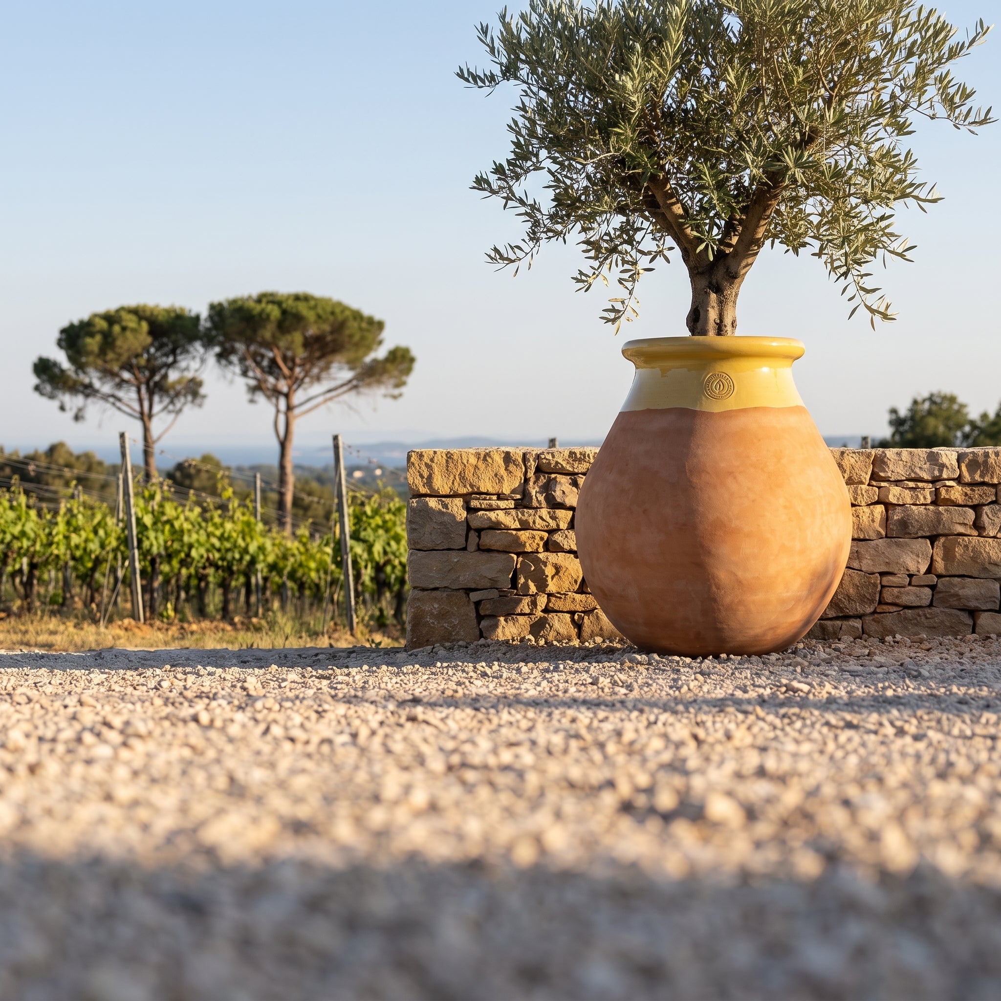 Provensálský biot MADE IN PROVENCE – terakota cérusée s medovým límcem - 2XL (85 cm)