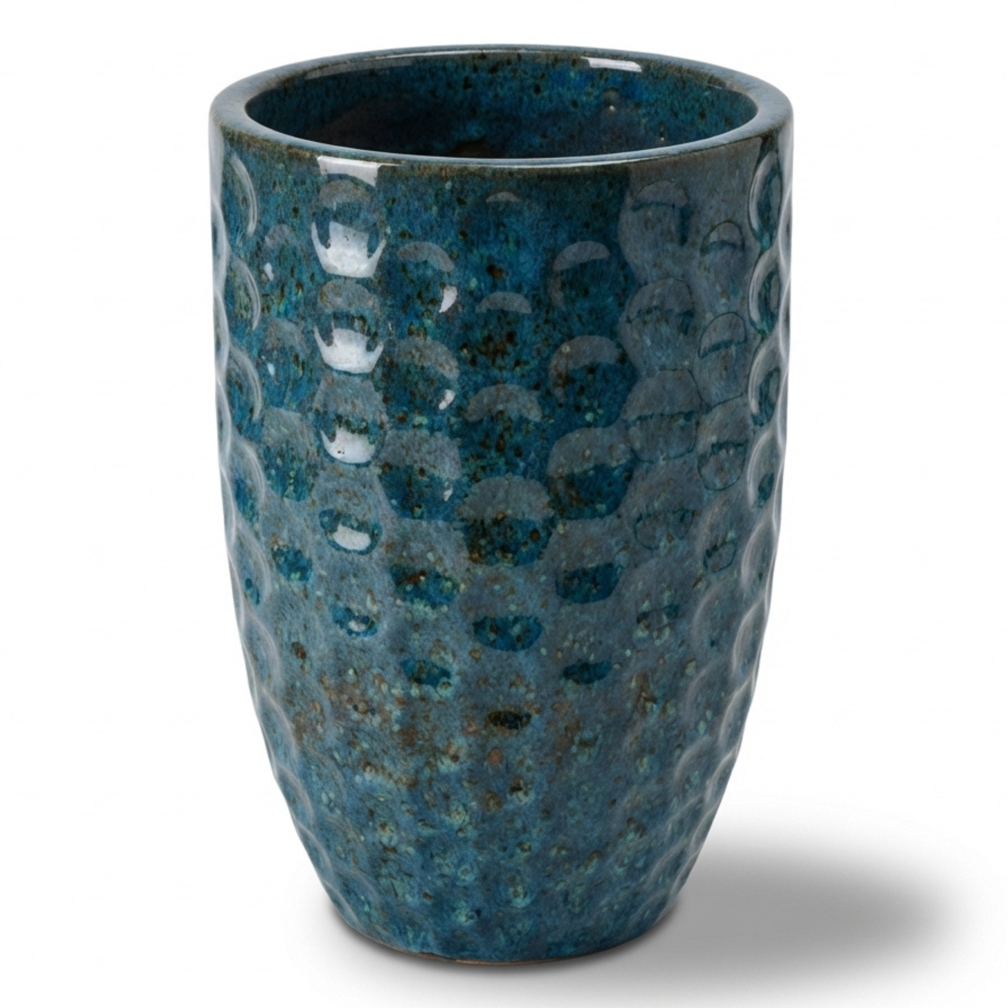 Keramický květináč MEROVEE ocelově modrá – Provencelia, ručně vyráběný, mrazuvzdorný