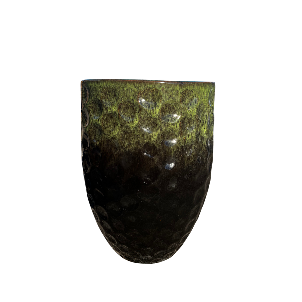 Keramický květináč MEROVEE - Černo zelená - XL (42 x 55 cm)