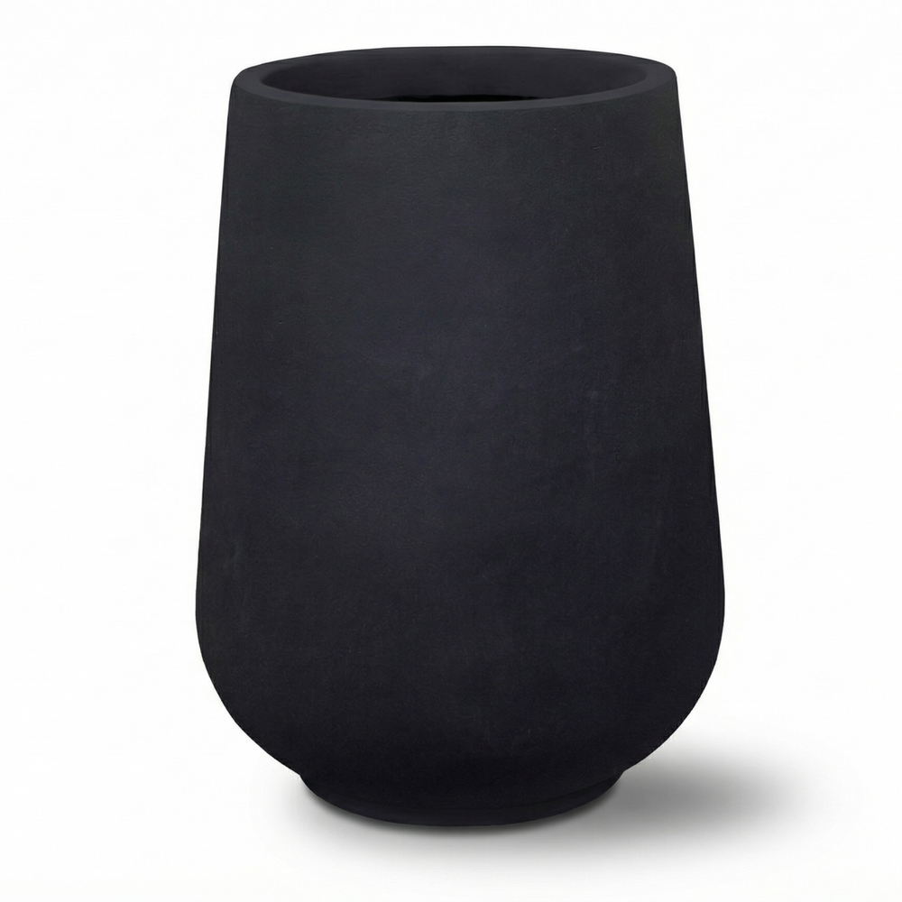 Betonový květináč MONOLITH - Matně černý - XL (40cm  x 53 cm)