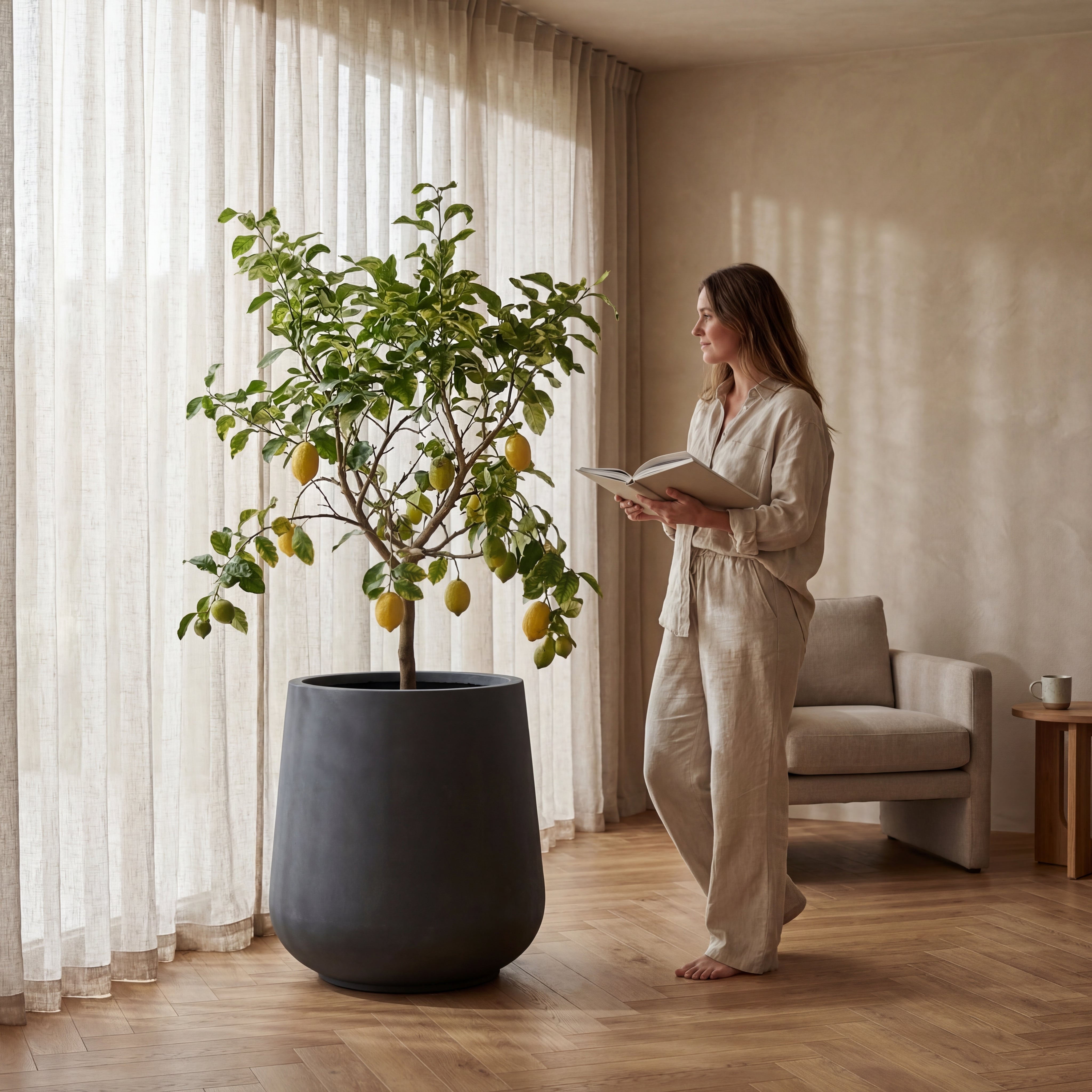 Betonový květináč MONOLITH -  Tmavě šedý