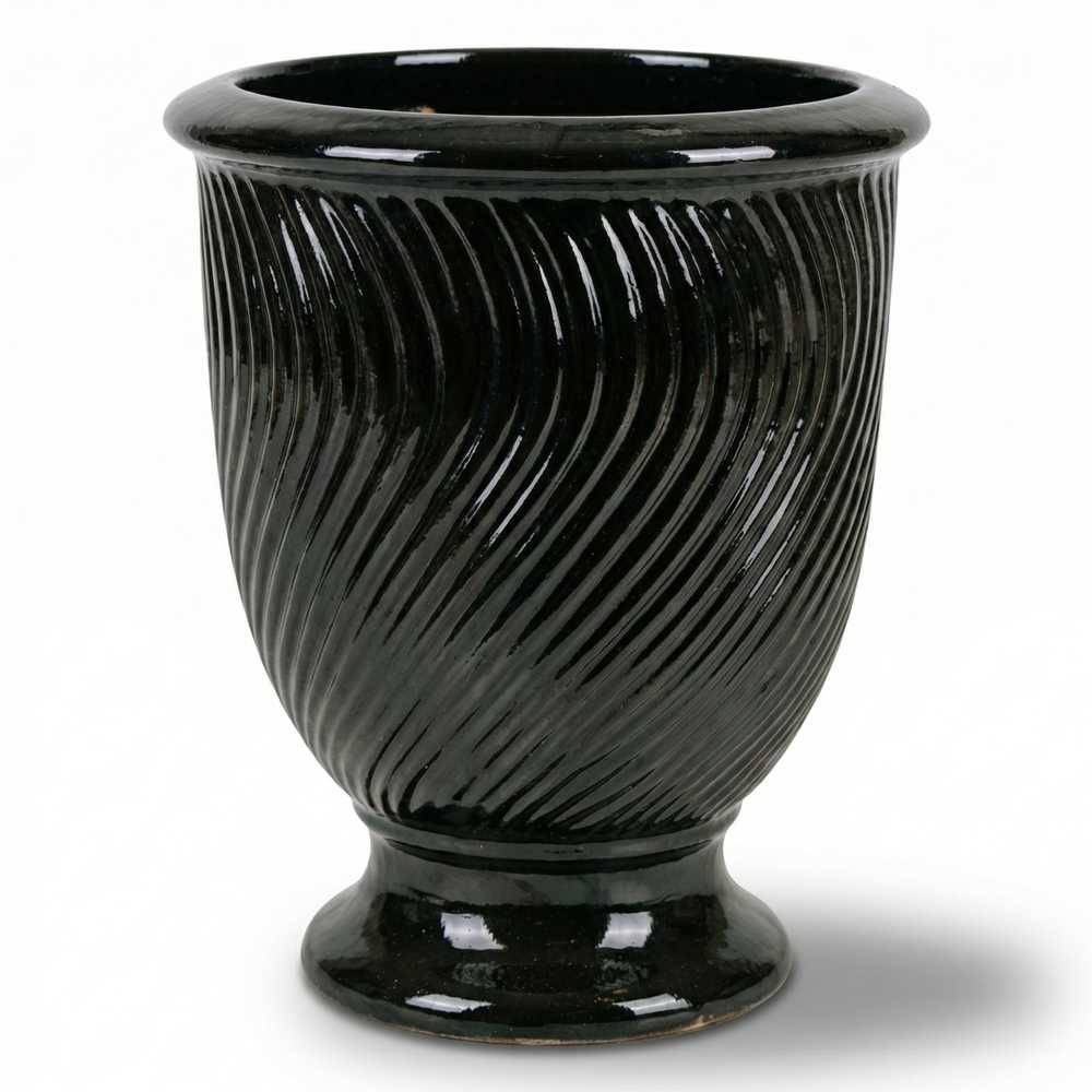 Keramický květináč Morgane - Černý - XL (55 x 69 cm)