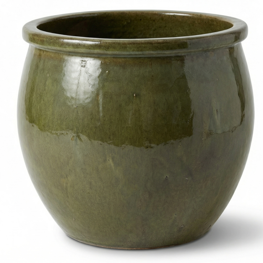Keramický květináč Newton - Tropická zelená - S (21 cm x 23 cm)