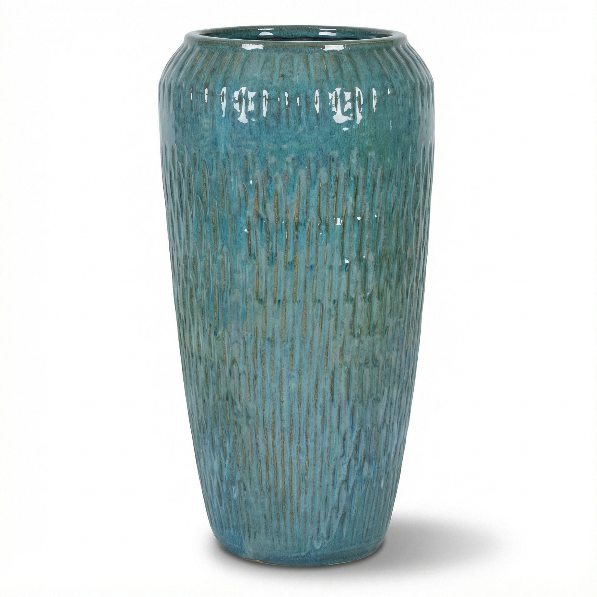 Keramický květináč POMPADOUR ocelově modrá – Provencelia, ručně vyráběný, mrazuvzdorný