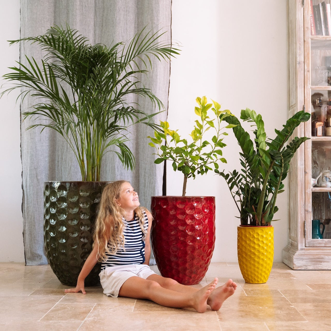 Keramický květináč MEROVEE - Tropická červená